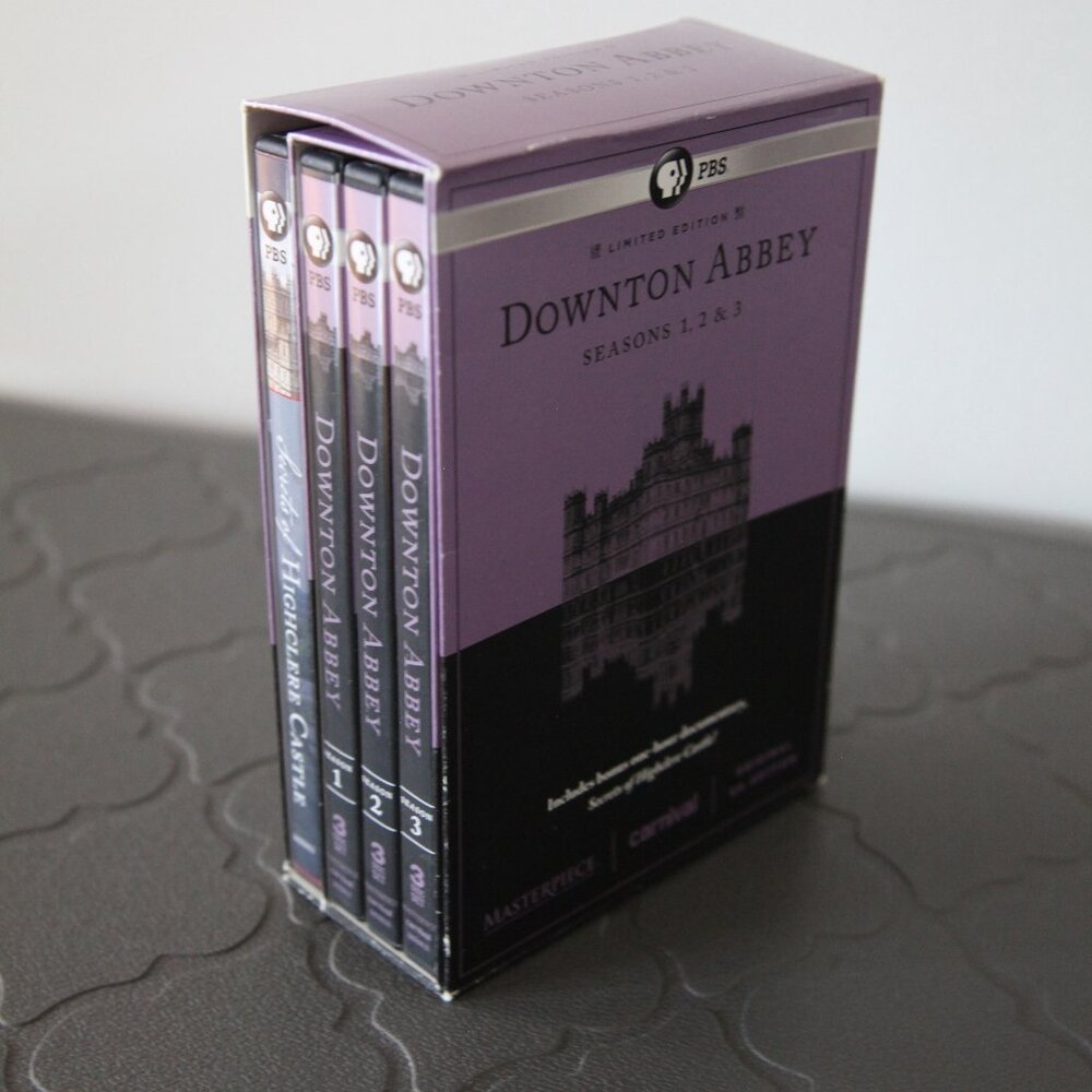 Downton Abbey Seasons 1-3 and Highclere Castle Bonus Documentary.